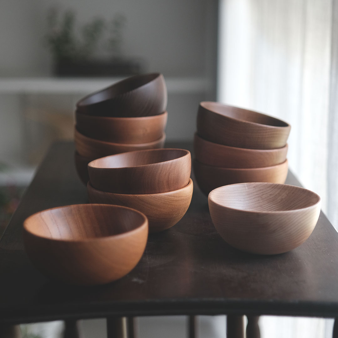 木のナッツボウル/深型/タモ | 工房 雲 | 糸島くらし×ここのき 公式