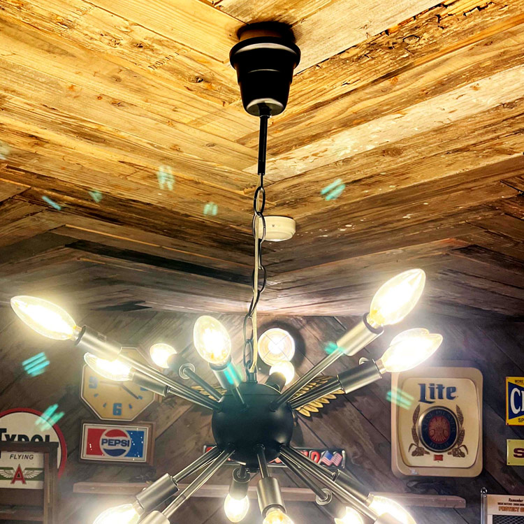 天井照明 SPUTNIK LAMP スプートニクランプ 16バルブ ブラック 吊り