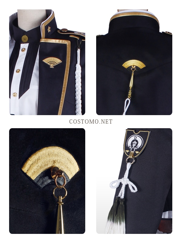 送料無料】※改訂版【2】※ とうらぶ風 黒×金×白 膝