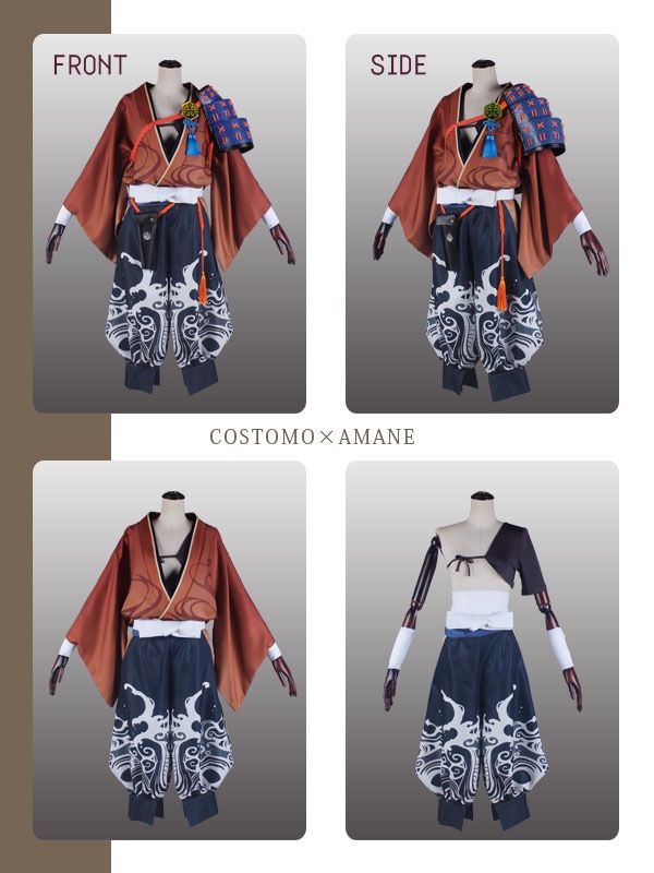 送料無料】とうらぶ風 特注グラデ生地使用橙色着物装備品セット 陸奥守