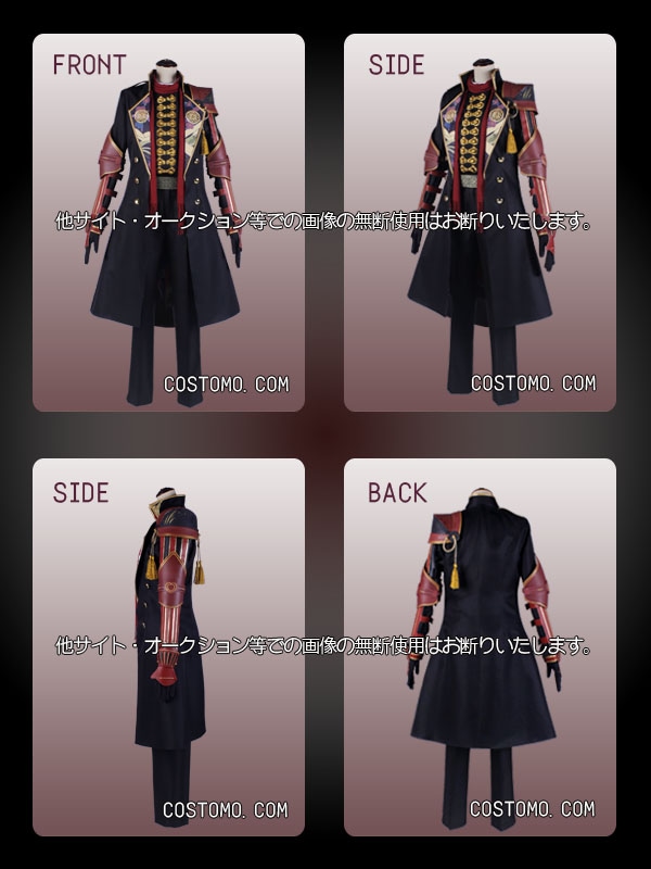 送料無料】とうらぶ風 特注プリント生地使用 黒×赤 装備品セット 加州 【