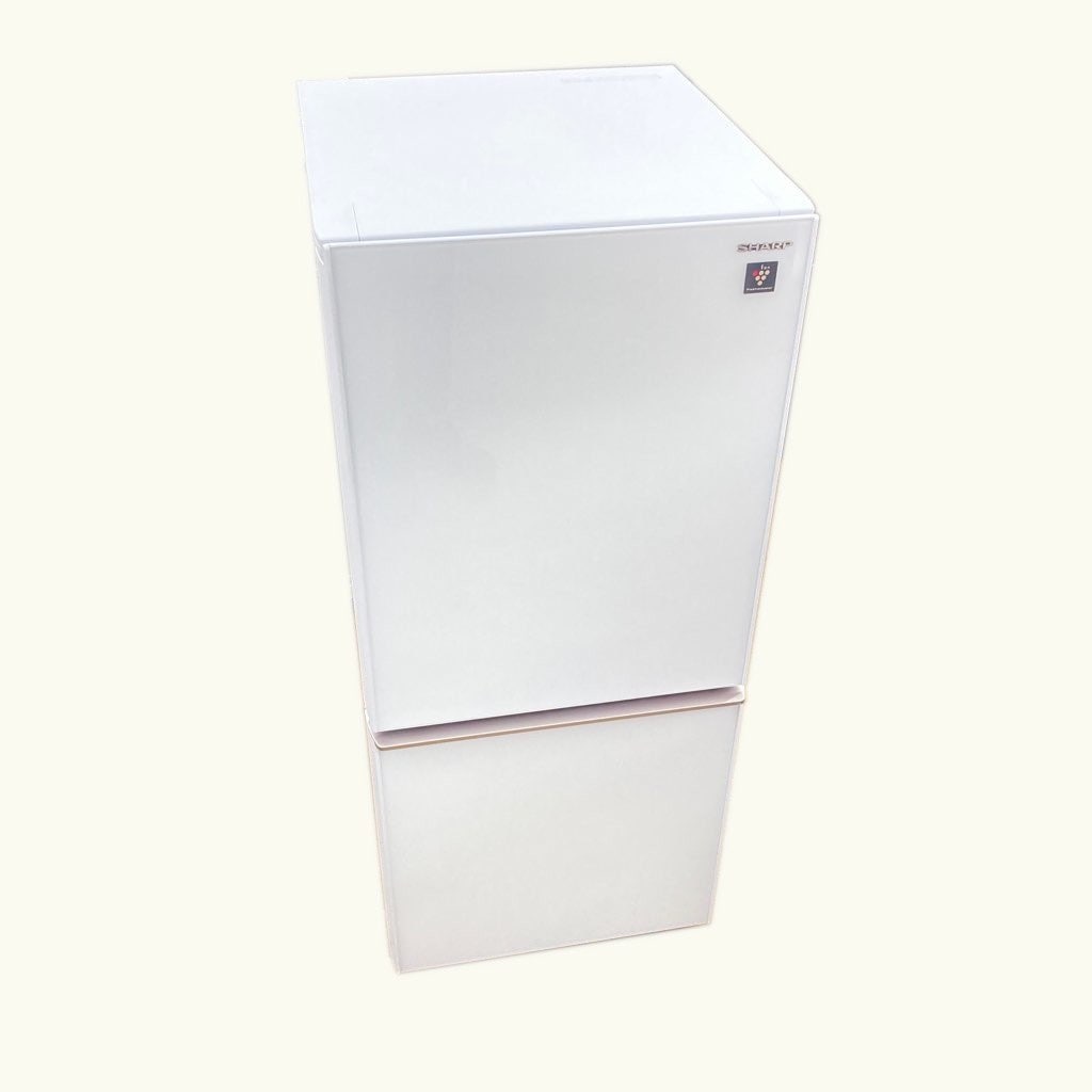 中古 137L ガラスドア 2ドア冷蔵庫 シャープ SJ-GD14E-W 2019年製