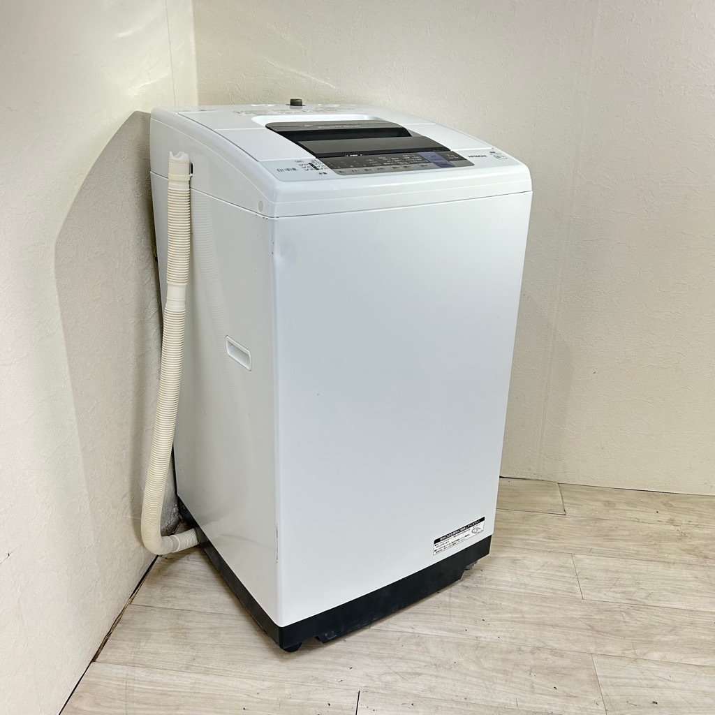 中古 日立 7.0kg 全自動洗濯機 白い約束 NW-70C 2019年製 簡易乾燥機能
