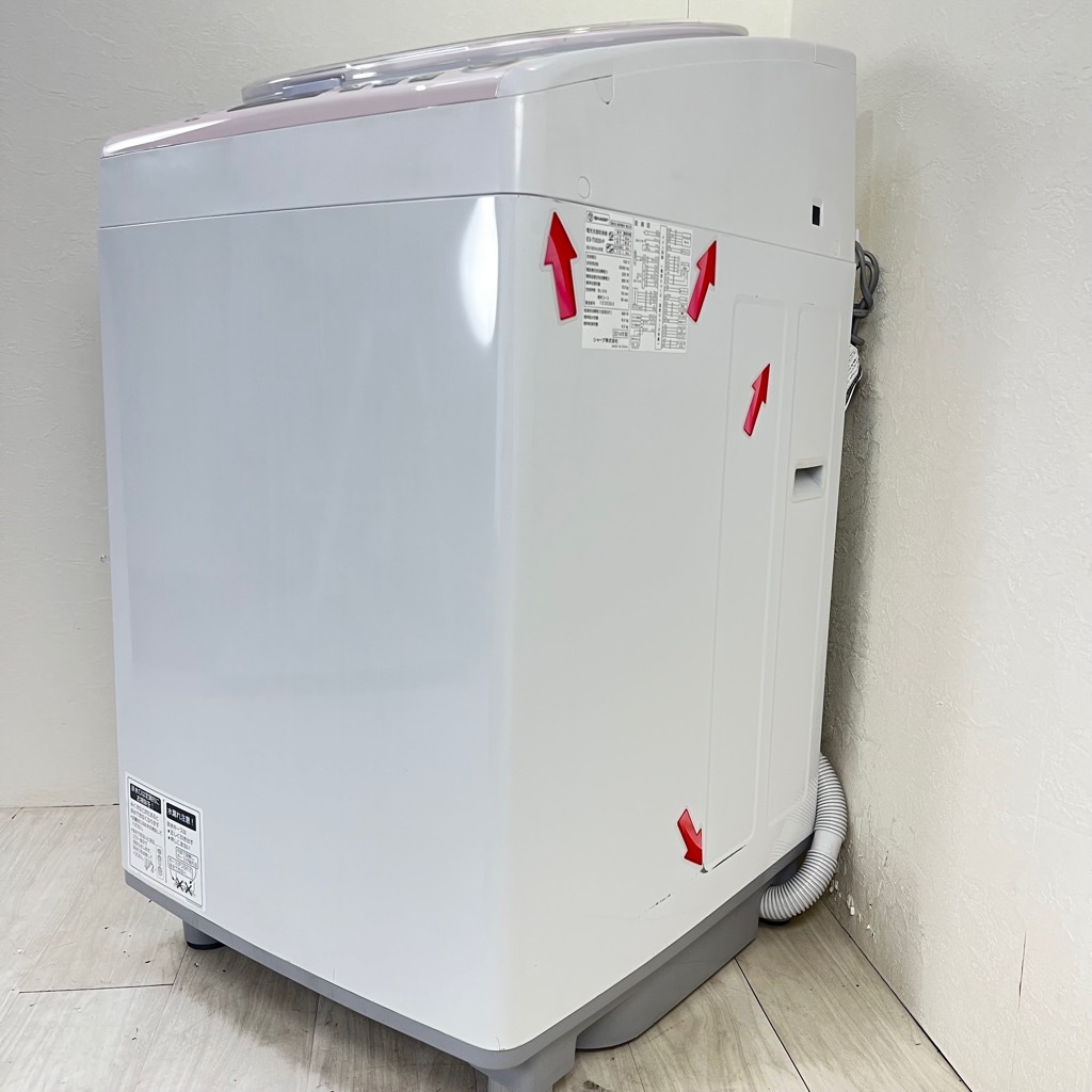 中古 洗濯8.0kg 乾燥4.5kg 全自動洗濯乾燥機 シャープ ES-TX830-P 2014