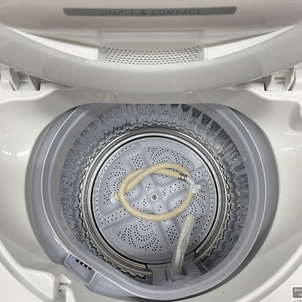 中古 シャープ 7.0kg 全自動洗濯機 風乾燥 ES-GE7D-W 2020年製 槽洗浄