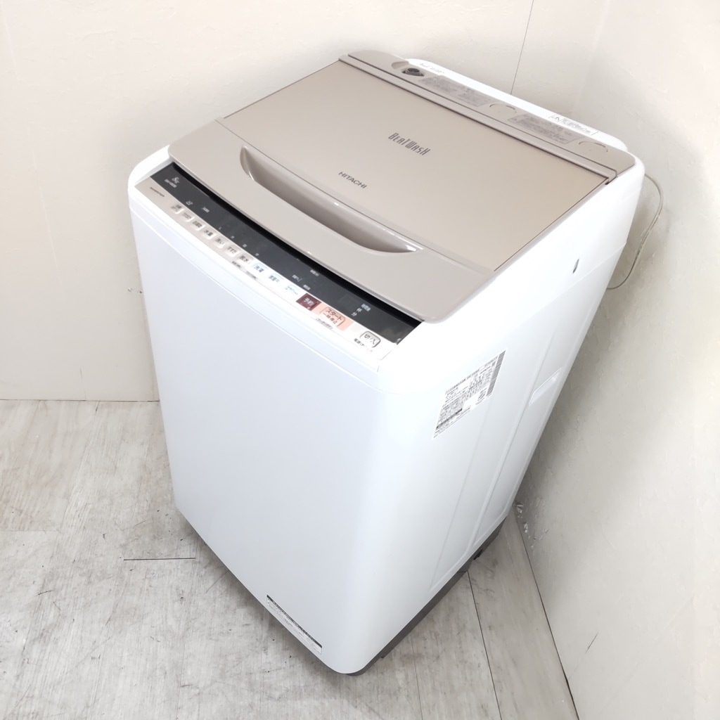 中古 8.0kg 全自動洗濯機 ビートウォッシュ 日立 BW-V80B 2018年製造