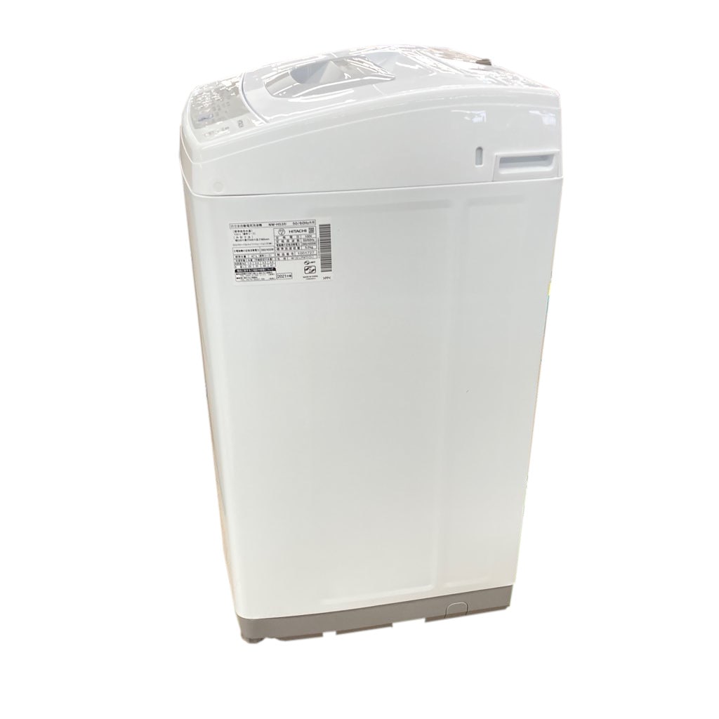 中古 全自動洗濯機 スリム 日立 風乾燥 5.0kg NW-H53 2021年製