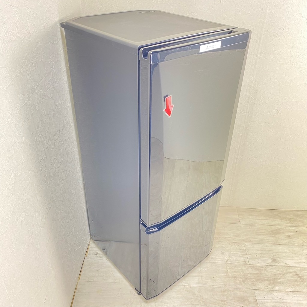 中古 146L 2ドア冷蔵庫 ブラック 三菱電機 MR-P15A-B 2017年製 単身用