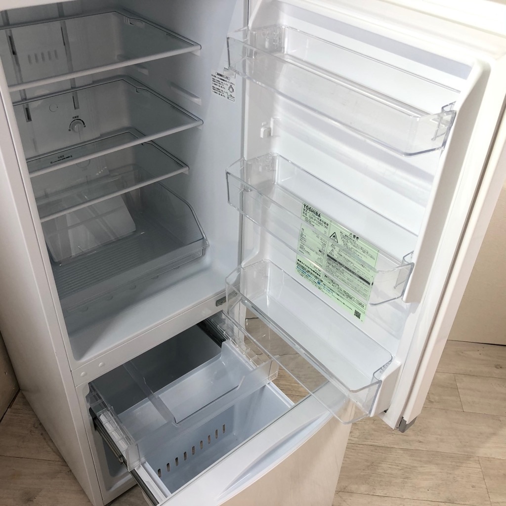 中古 東芝 高年式 153L 2ドア冷蔵庫 GR-P15BS-W 2019年製 ホワイト