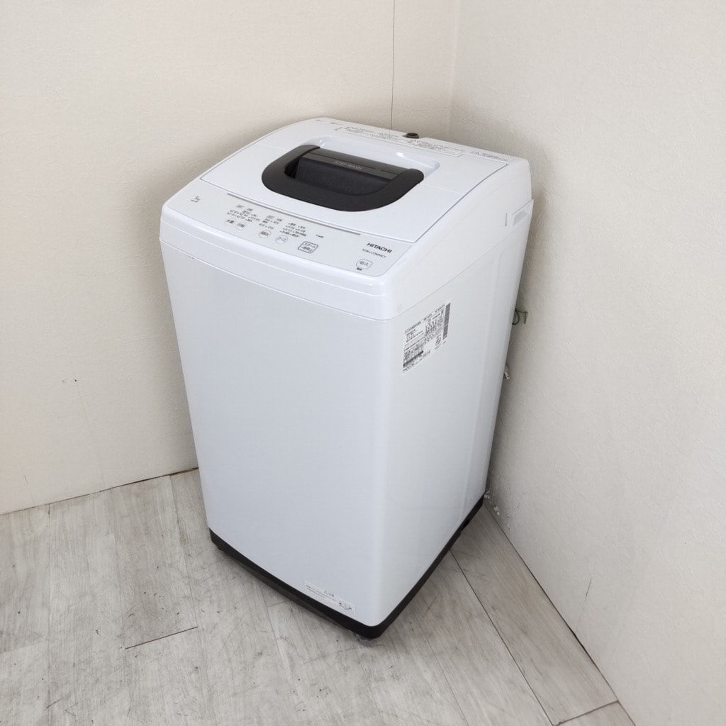 中古 高年式 5.0kg 全自動洗濯機 ピュアホワイト 日立 NW-50F 2021年