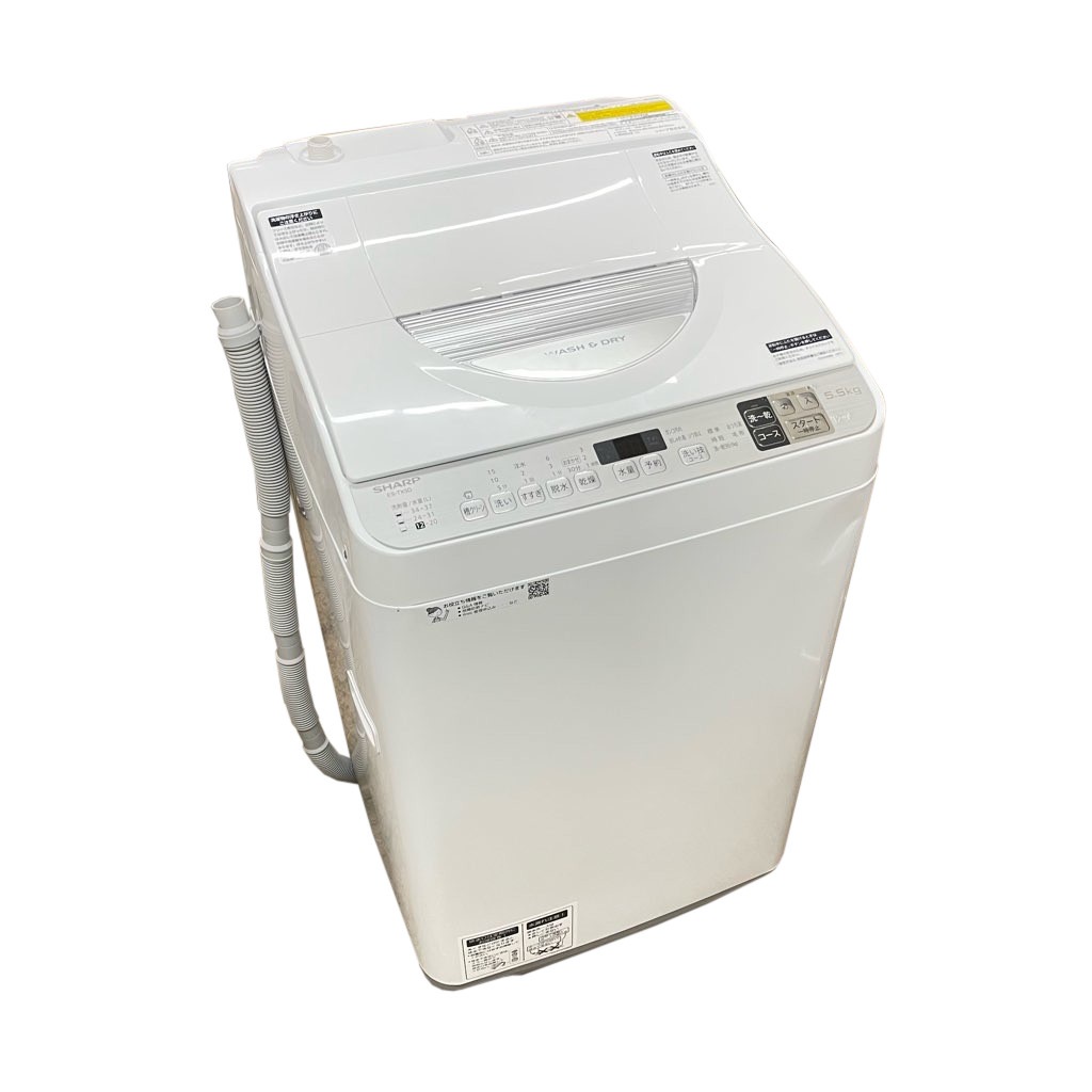 中古 洗濯5.5kg 乾燥3.5kg 全自動洗濯乾燥機 シャープ ES-TX5D-S 2020