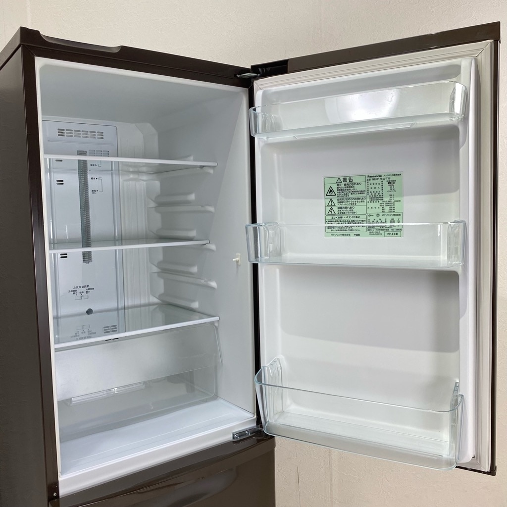 中古 168L 2ドア冷蔵庫 ブラウン パナソニック NR-B176W-T 2014年製