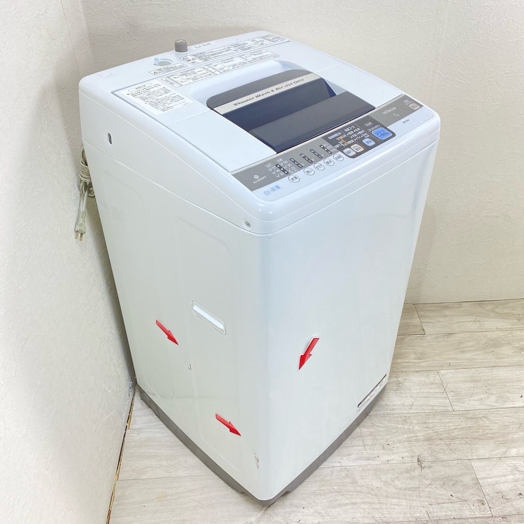 中古 日立 7.0kg 全自動洗濯機 送風乾燥機能 NW-7MY 2013年製 ピュア