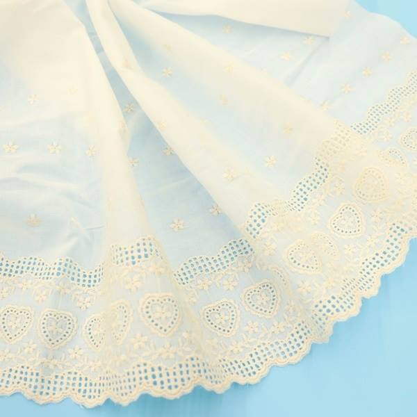 生地 綿カフェレース 生成り 【2m】 《通販限定》 | 手芸センター