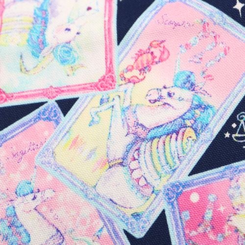 生地 絵子猫（エコネコ）オックス タロットカード柄 | 手芸センター