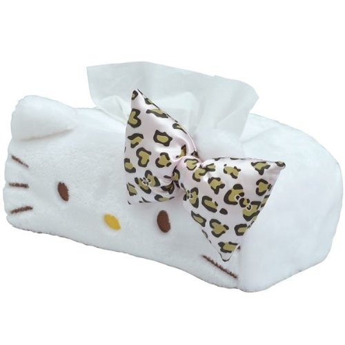 車用 ハローキティ ティッシュカバー ピンクヒョウ柄 KT455 ティッシュ