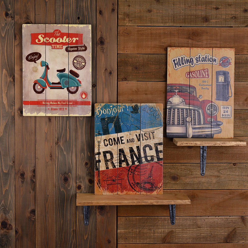 クラシック木製看板・サイン フランス（横）｜ビリヤード 通販 キュー