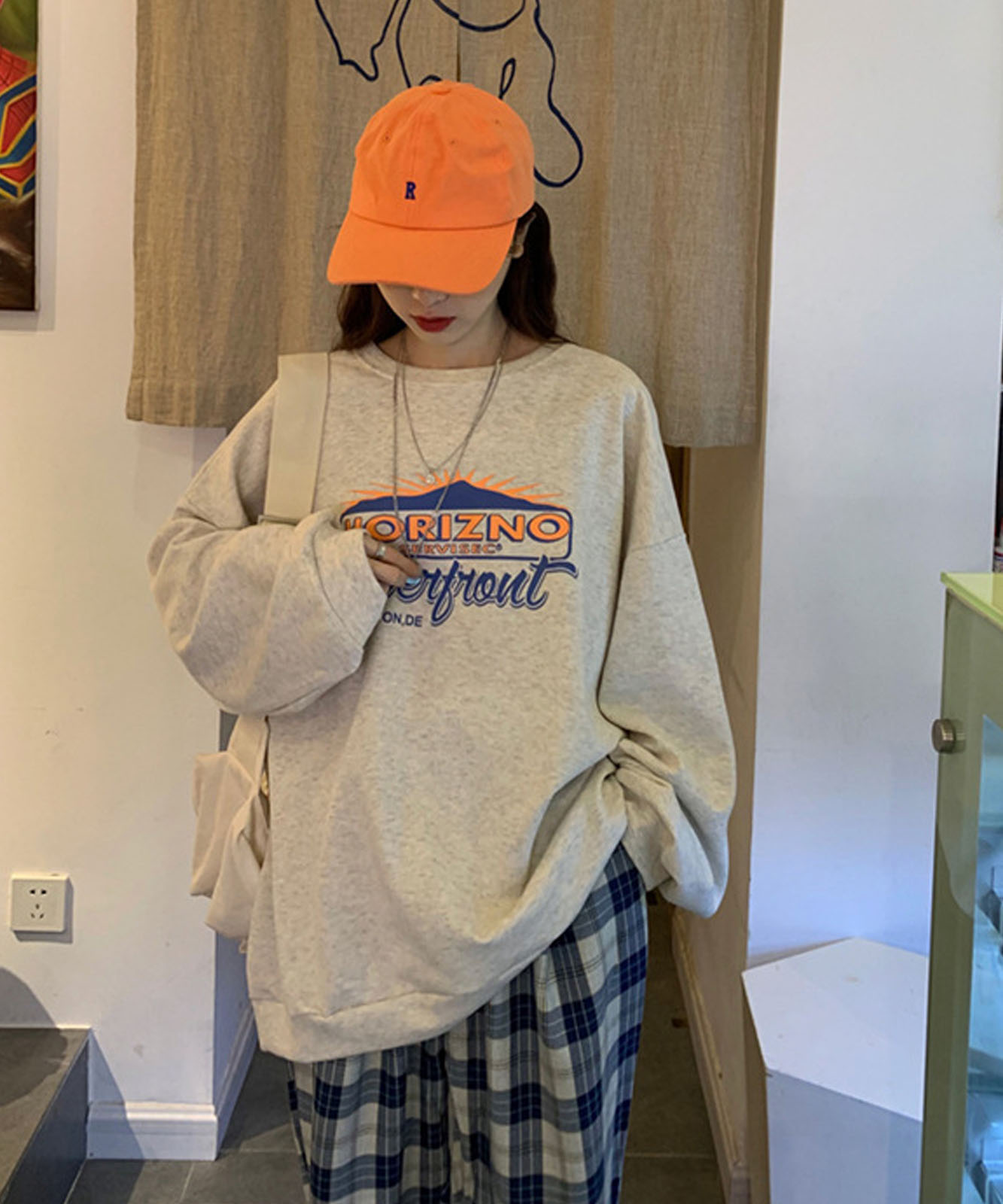 DEVICE select カレッジロゴスタイル オーバーサイズスウェット