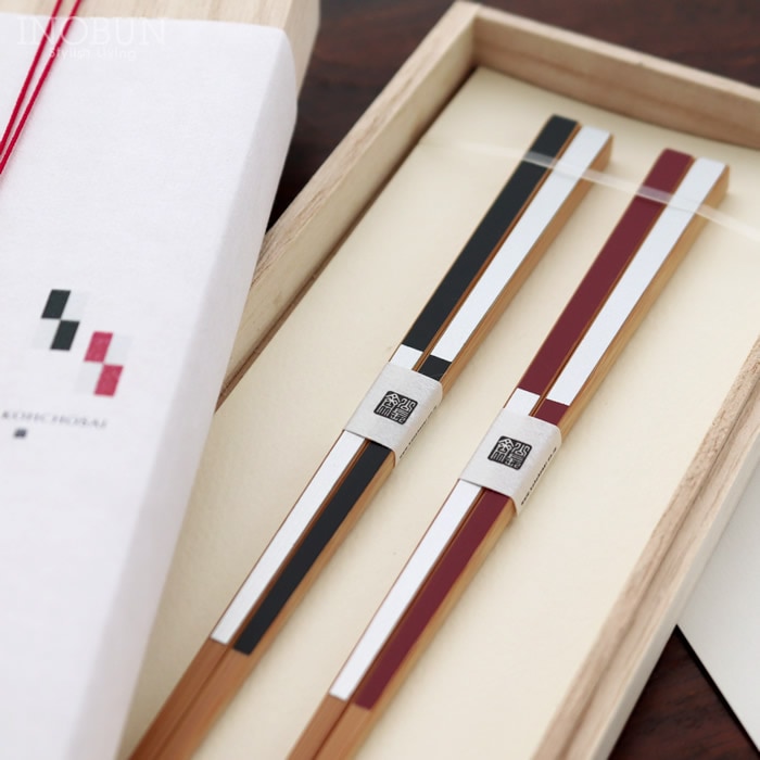 京のお箸 京都・公長斎小管 銀市松箸 2膳ギフトセット