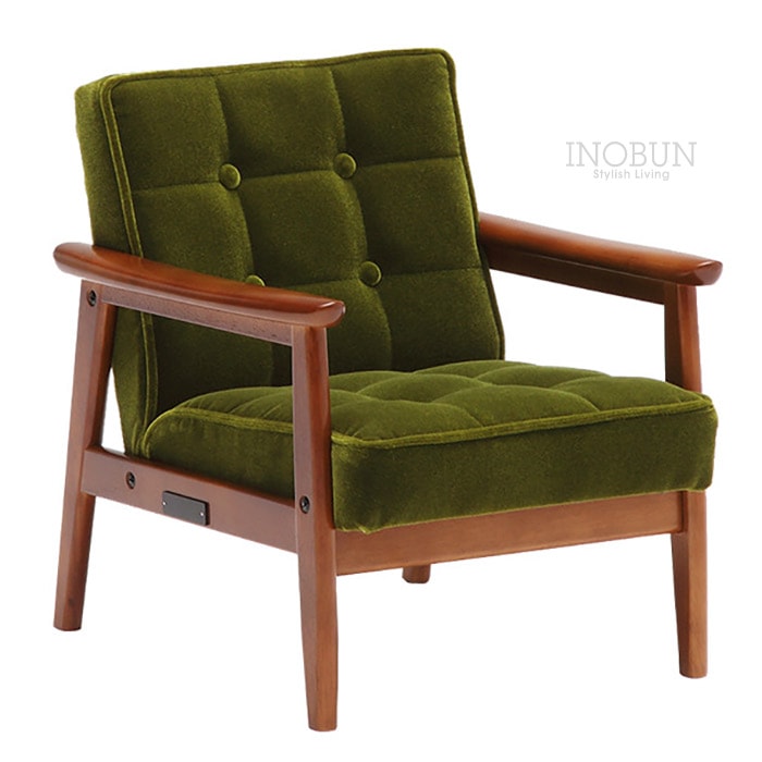 カリモク60 Kチェア ミニ モケットグリーン ウォールナット
