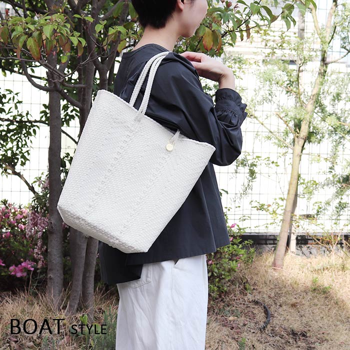 再入荷予定なし】メルカド バッグ レトラ ZIGZAG BOAT ホワイト Letra