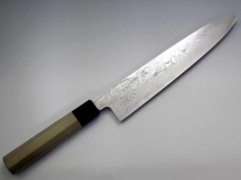 ダマスカス銀三鋼割込 和牛刀270