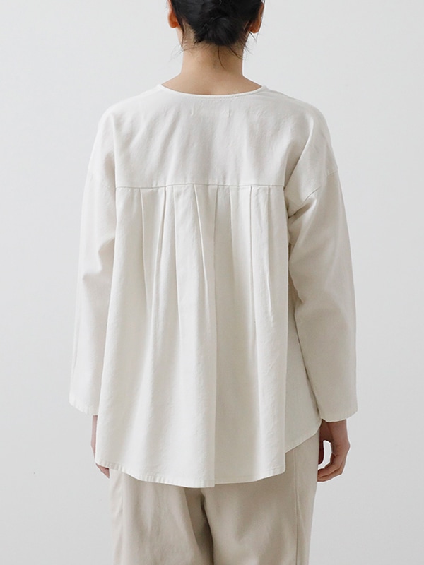 evam eva｜cotton wool no collar shirt｜ladies',tops