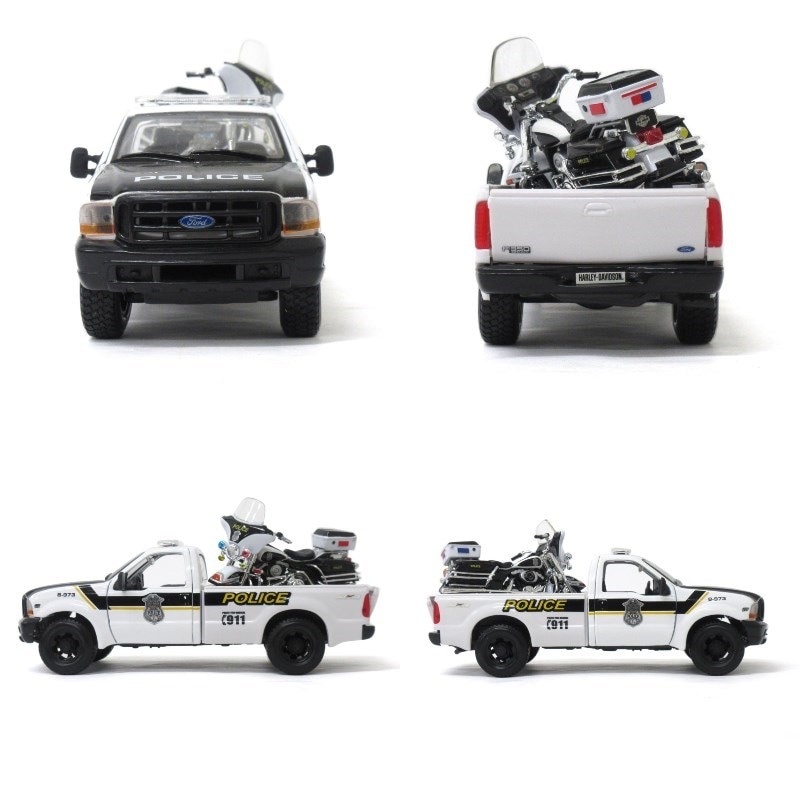 Maisto 1:24 ハーレーダヴィッドソン フォード F-350 ピックアップ＋