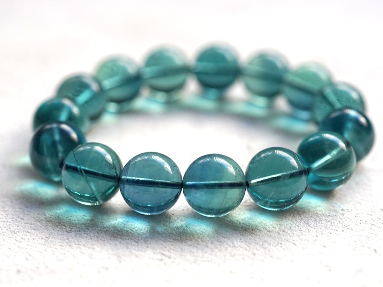 ブルーフローライト ブレスレット 14mm玉 No.2 最高級【プレミアム
