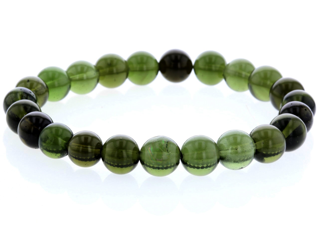 モルダバイト ブレスレット 9mm玉 No.1 （鑑別書付き） 最高級