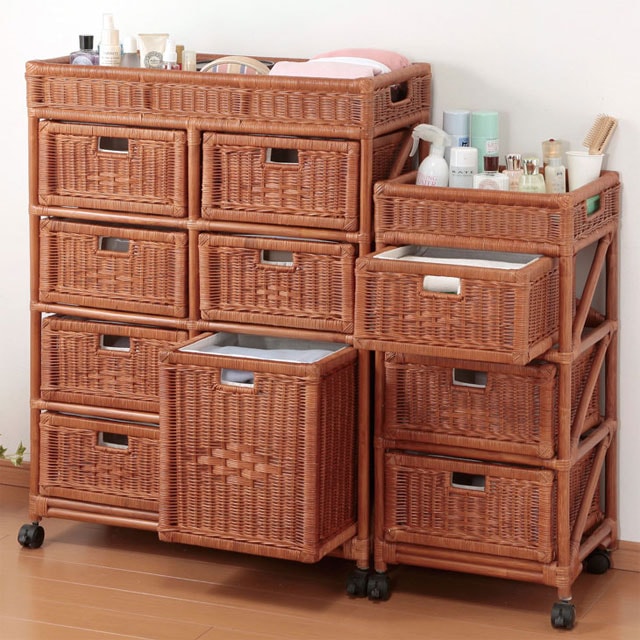 フジ】アクタス ナチュラルウッド 3段チェスト キャスター付き フジ