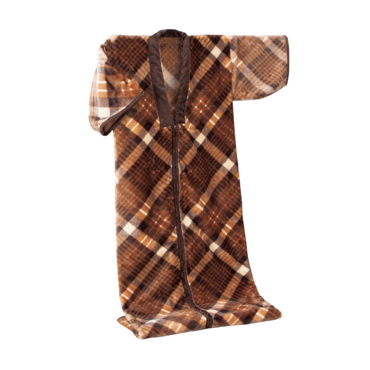 ニューマイヤー毛布かいまき チェック柄 2色組｜ファミリー・ライフ