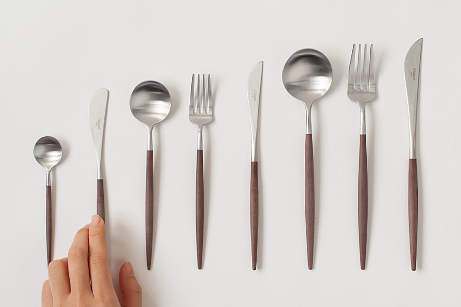 ゴア／GOA ブラウン×シルバー カトラリー（クチポール／Cutipol