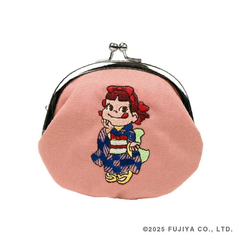 立ち姿ペコちゃん刺繍がま口（ピンク）の通販｜不二家「ファミリータウン」