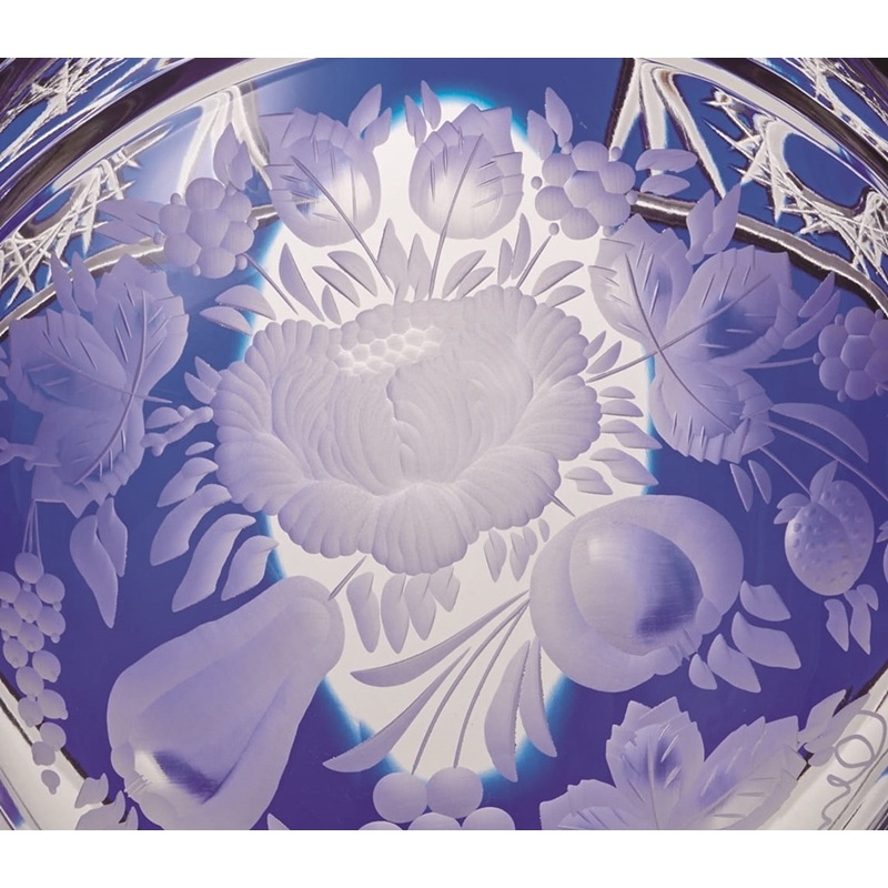 エルベクリスタル ヴィオラ 色被せ花瓶 ブルー VIO/2283/26B | エルベ