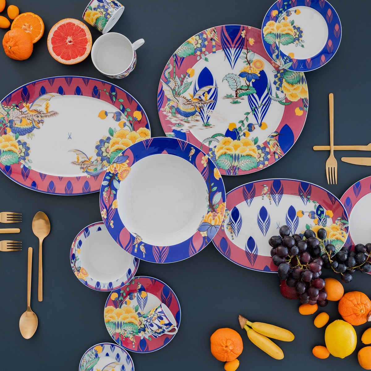 マイセン プレート 17cm コラージュ ミスティック・ガーデン 79A523