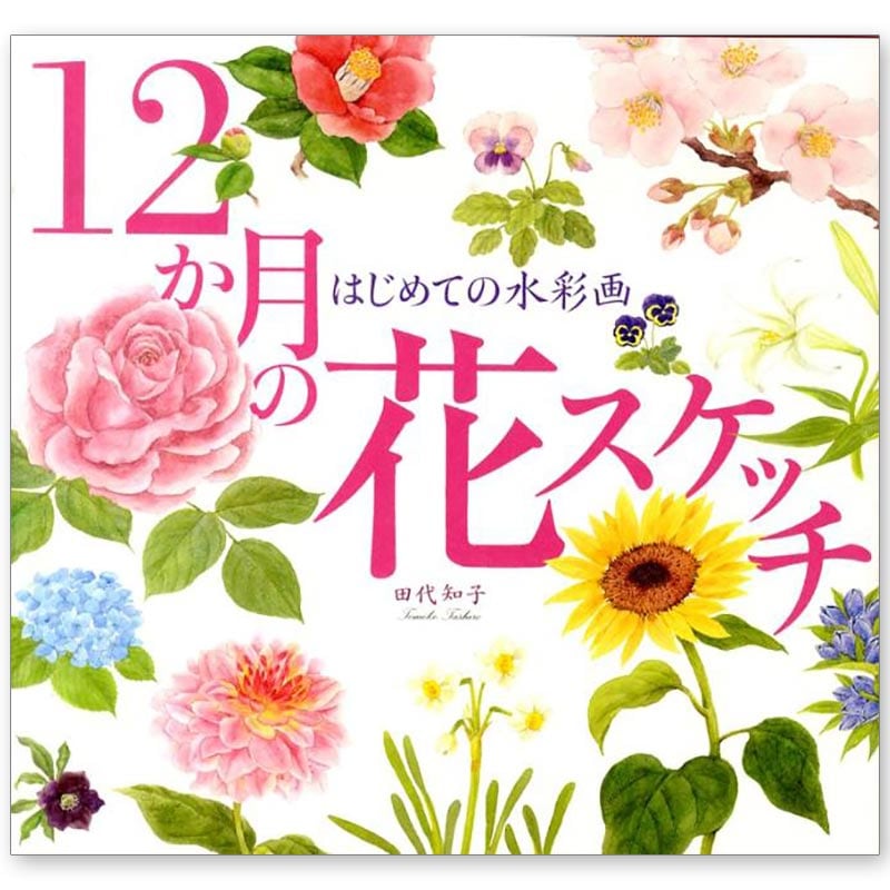 廃番・販売終了]449-2001 ｢はじめての水彩画12か月の花スケッチ｣田代