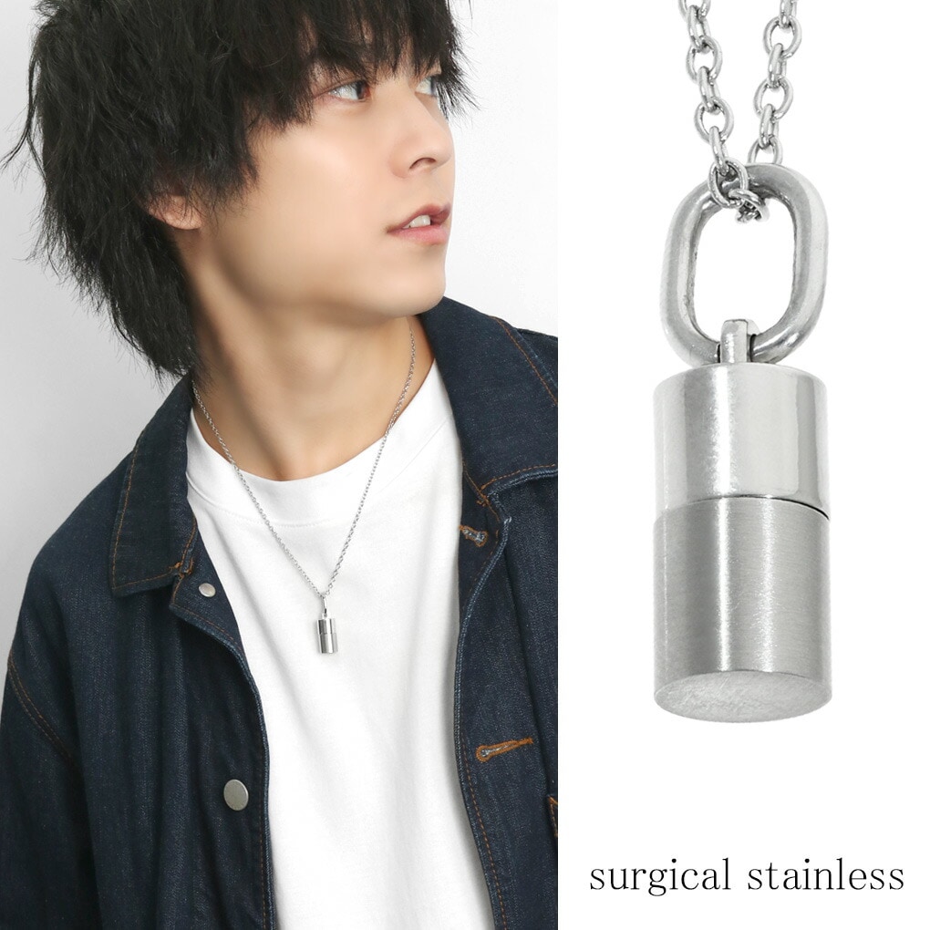 ステンレス 開閉 ギミック ボトル ネックレス サージカルステンレス