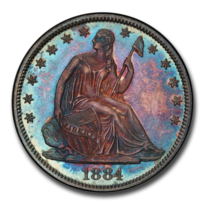 1884年 シーテッド リバティ ハーフ ダラー 銀貨 50セント シルバー