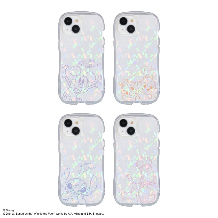 ディズニーキャラクター ／ iPhone 15 / 14 / 13 対応 クリスタル