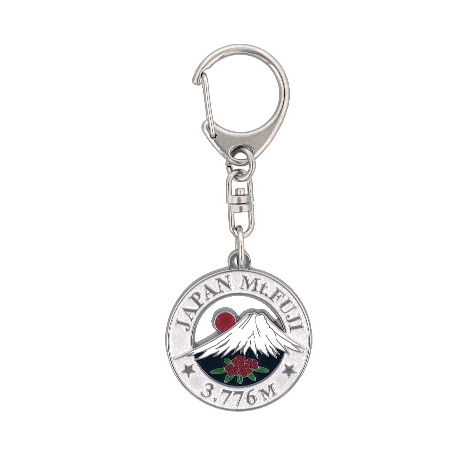 日本のお土産 観光 メタル キーホルダー No.74 富士山 透かし Mt.FUJI