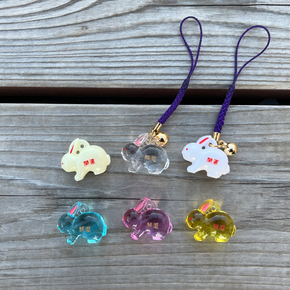 プラ干支 T （卯/うさぎ） クリア 開運文字入り｜パーツ材料の通販