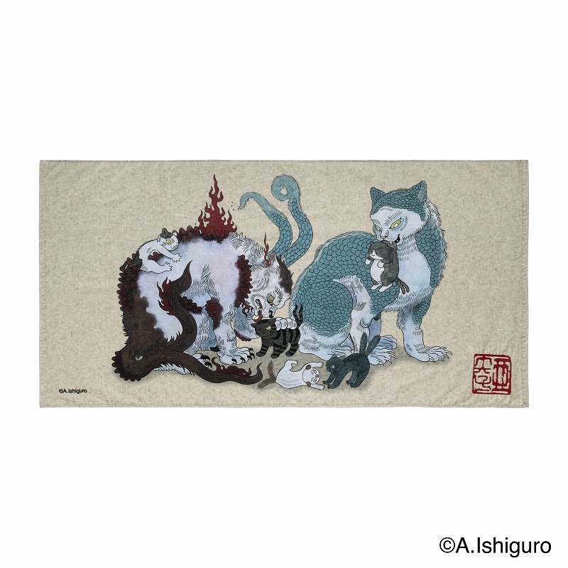 ばけねこだらけ バスタオル (猫又親子) | ばけねこだらけ | ゴリランド