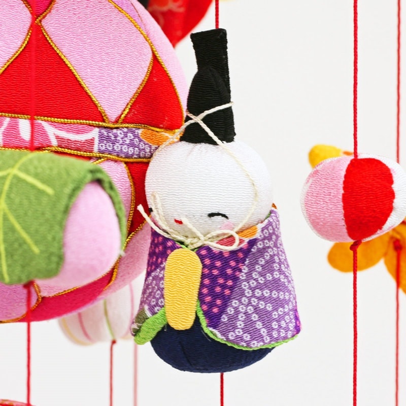 雛人形 工房天祥 つるし雛 男雛 女雛 三人官女 横幅35cm