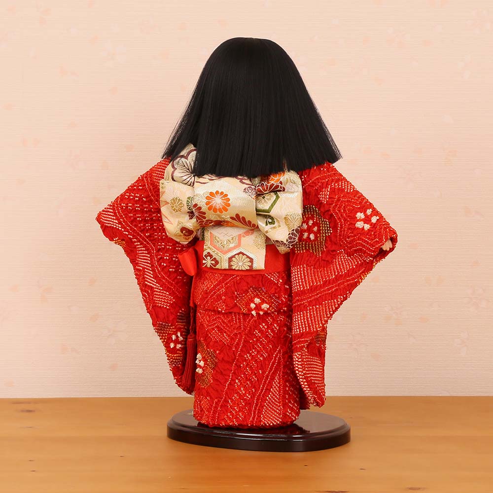 市松人形 齊藤公司作 10号 愛ちゃん 正絹絞り 10l-100a-j