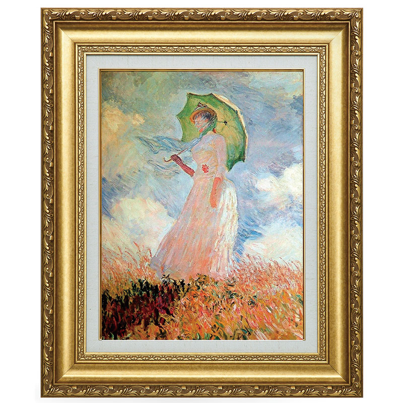 モネ 「日傘を持つ女」 6号 西洋絵画 立体複製名画 【5％ポイント還元