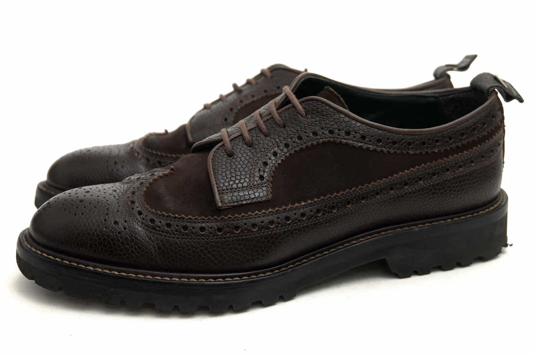 WH WHG-0200 / ダブルエイチ ロングウイングチップ 牛革 シボ革