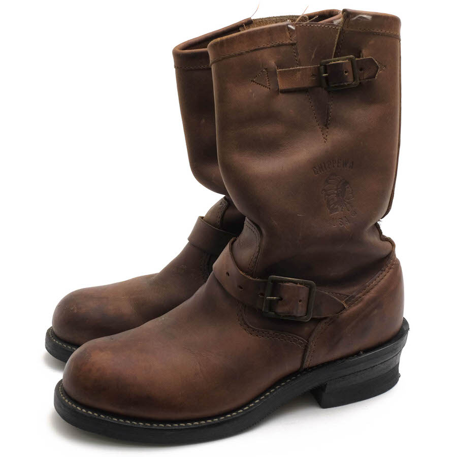 CHIPPEWA 27864 11inch Tan Crazy Horse Engineer Boots クレイジー