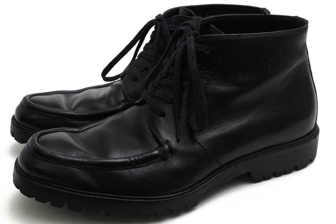 GUCCI 114462 / グッチ ラグソール 牛革 カーフ マッケイ製法 ブラック