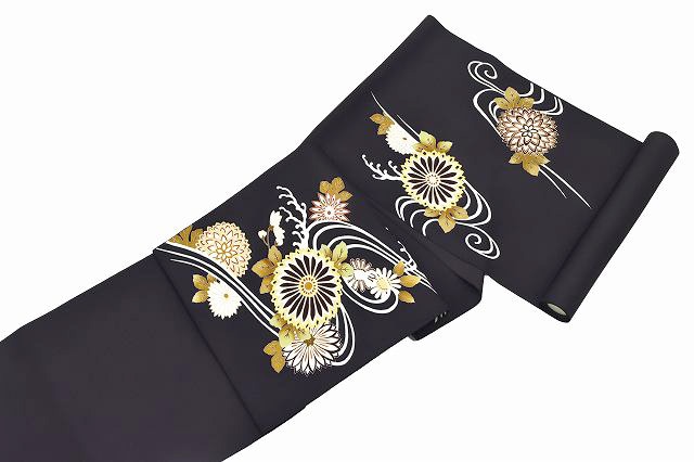 10%OFF☆P10倍／塩瀬 染め名古屋帯 染帯 茶 九寸 未仕立て 【仕立て代